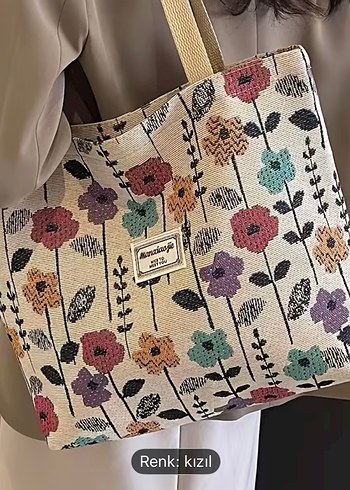 Çiçek Desenli Bohem Kadın Çantası - Görsel 2