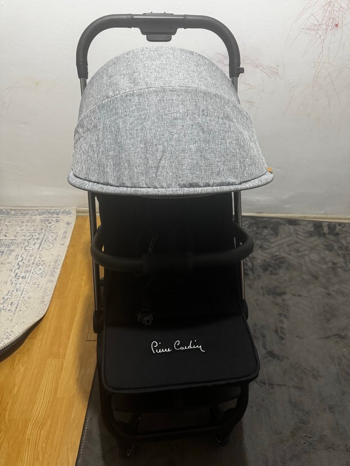 Pierre Cardin Siyah Gri Bebek Arabası - Görsel 2
