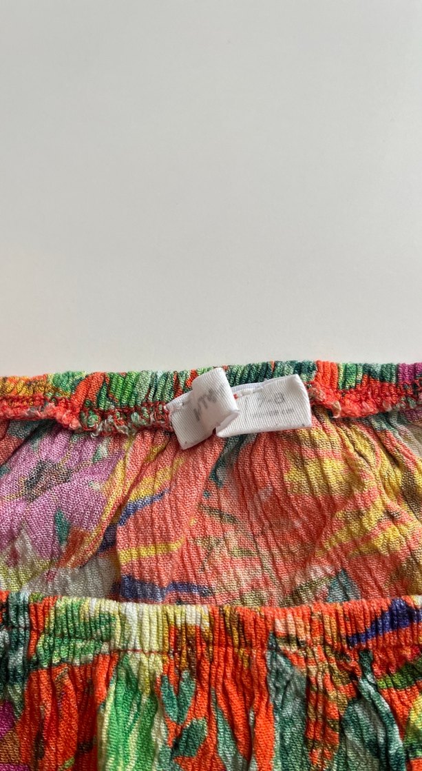 Renkli Fırfırlı Straplez Kız Bluzu - Görsel 2