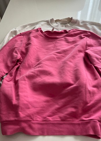 Pembe Baskılı Pamuklu Kadın Sweatshirt 2 adet - Görsel 3