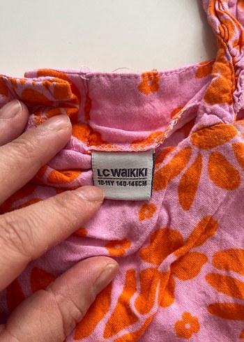 Kız Çocuk Pembe Çiçekli Fırfırlı Bluz - Görsel 2