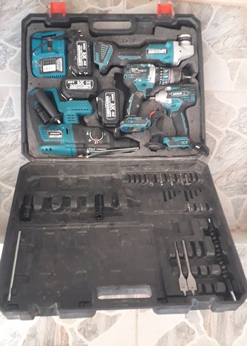 Turkuaz Renkli Çok Fonksiyonlu Akülü Matkap Seti - Görsel 2