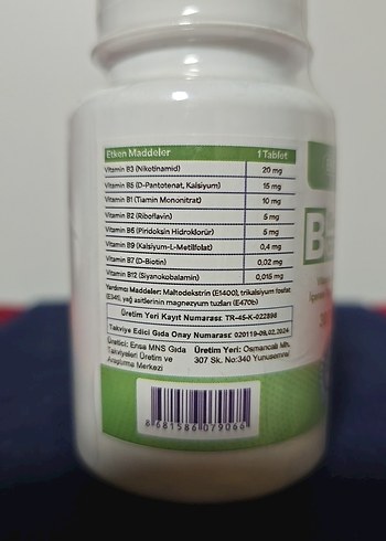 Venukot Vitamin B Kompleks 30 Tablet - Görsel 2