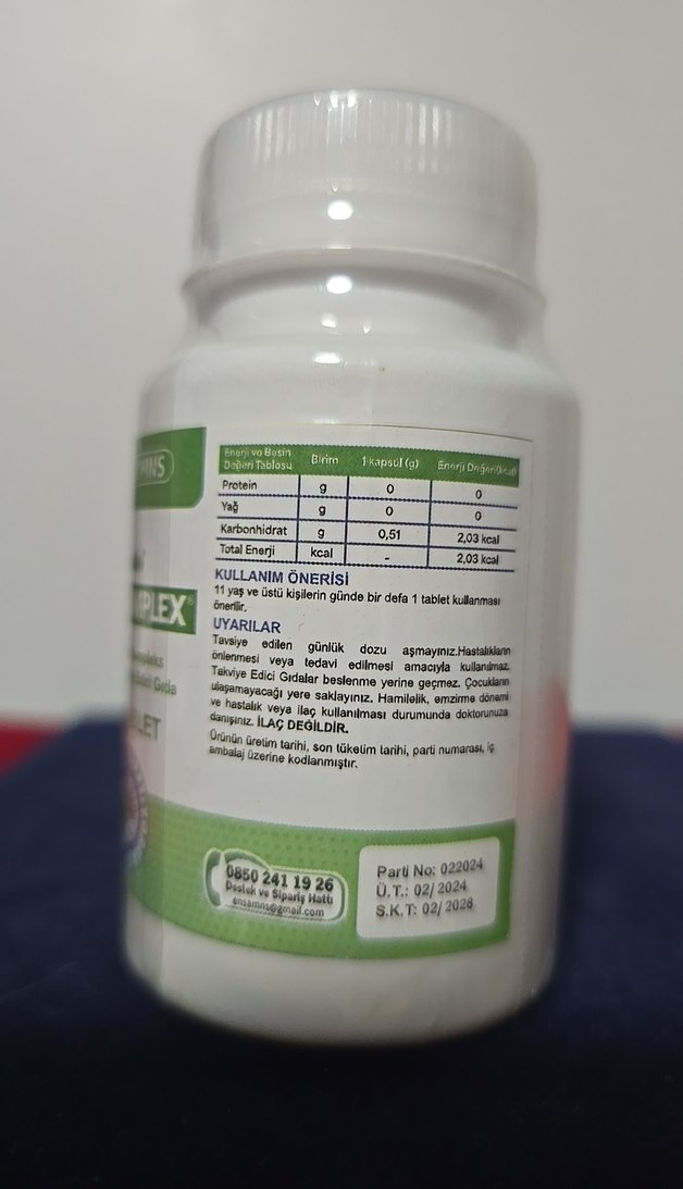 Venukot Vitamin B Kompleks 30 Tablet - Görsel 3