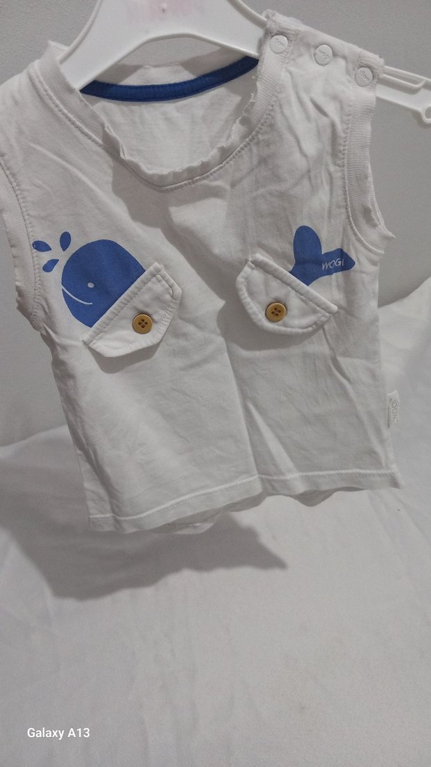 Beyaz Baskılı Çocuk Atlet - Görsel 3