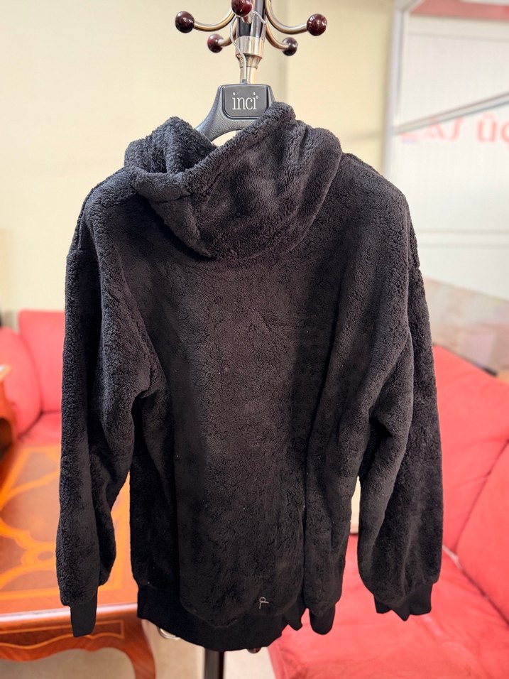 Siyah Kapüşonlu Unisex Sweatshirt - Görsel 2
