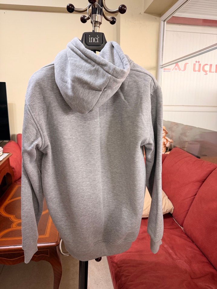 Gri Nike Kapüşonlu Spor Sweatshirt - Görsel 2