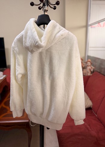 Unisex Beyaz Spor Sweatshirt - Görsel 2