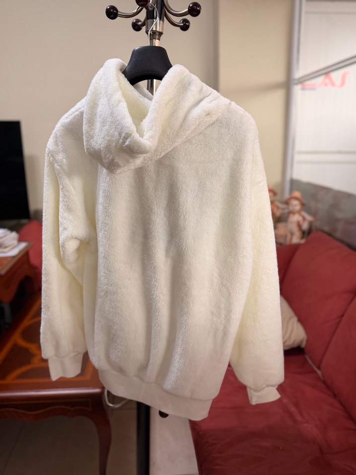 Unisex Beyaz Spor Sweatshirt - Görsel 2