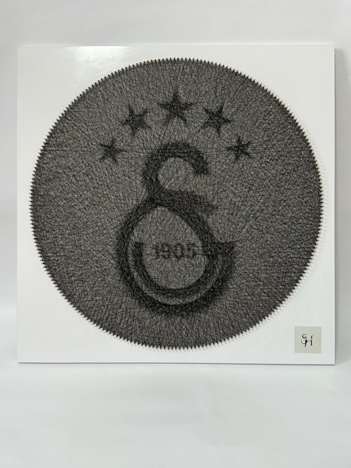 El yapımı iple örülmüş özel Galatasaray Logosu - Görsel 2