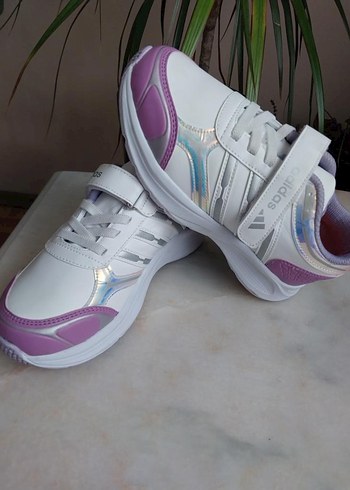 Kız Çocuk Mor Cırt Cırtlı Spor Ayakkabı - Görsel 2