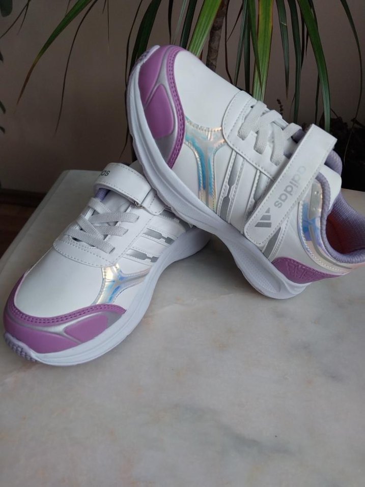 Kız Çocuk Mor Cırt Cırtlı Spor Ayakkabı - Görsel 2