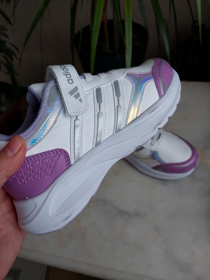 Kız Çocuk Mor Cırt Cırtlı Spor Ayakkabı - Görsel 5