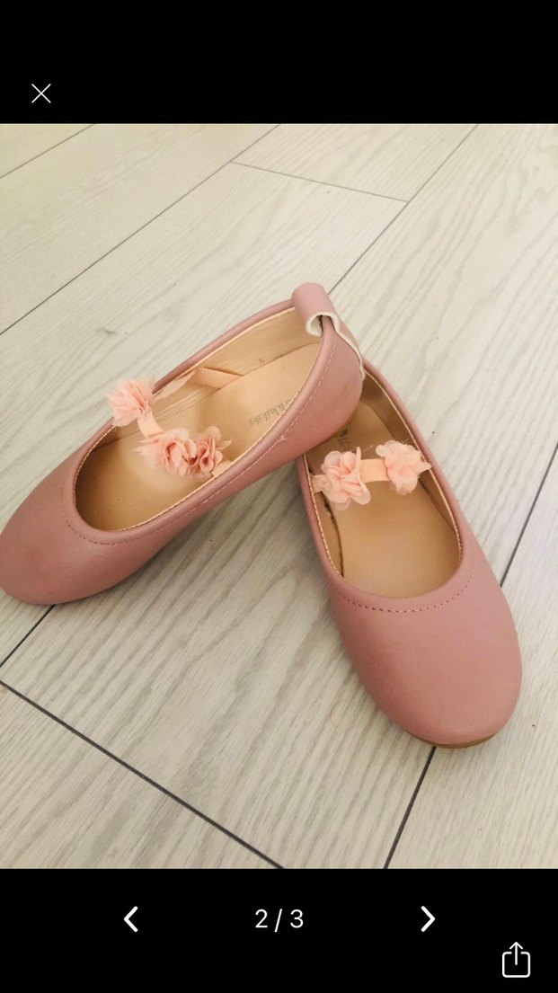 Kız Çocuk Pembe Fırfırlı Babet Ayakkabı - Görsel 2