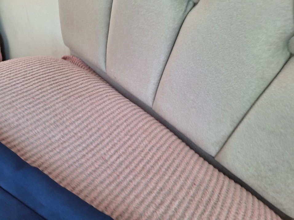 Kadın Mavi Keten Kuşaklı tulum - Görsel 4