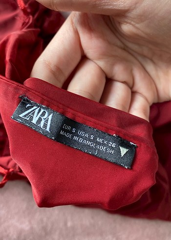 Bordo Drapeli V Yaka Kolsuz Mini Bluz - Görsel 4