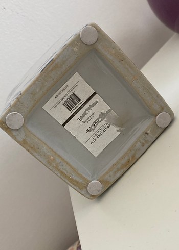 Kare Seramik Vazo, Mavi Kuş Desenli - Görsel 5