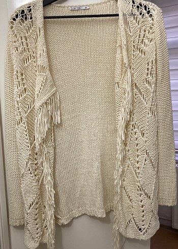 Nakışlı Bej Kadın Bohem Hırka - Görsel 2