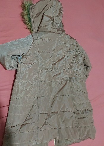 Kürk Detaylı Bej Kiz  Kaban - Görsel 3