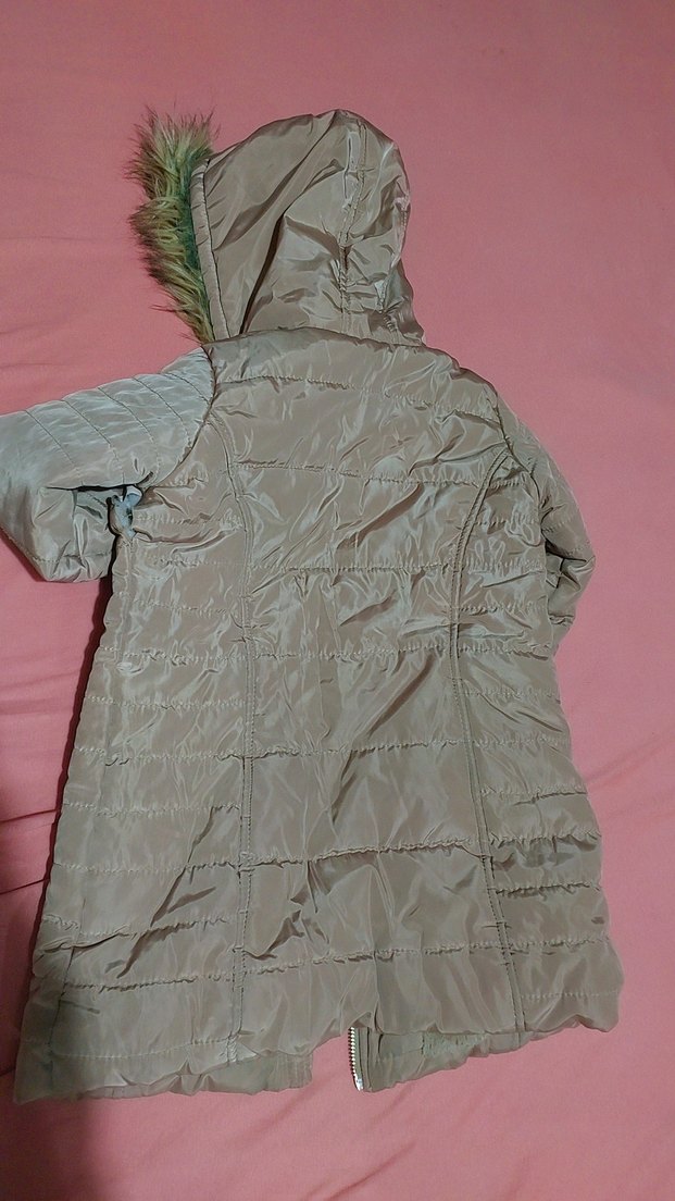 Kürk Detaylı Bej Kiz  Kaban - Görsel 3