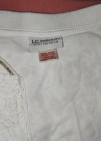 Kız Çocuk Beyaz Dantel Detaylı Ceket - Görsel 2