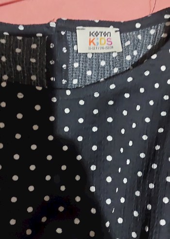 kiz çocuk Siyah Puantiyeli Uzun Tulum - Görsel 3