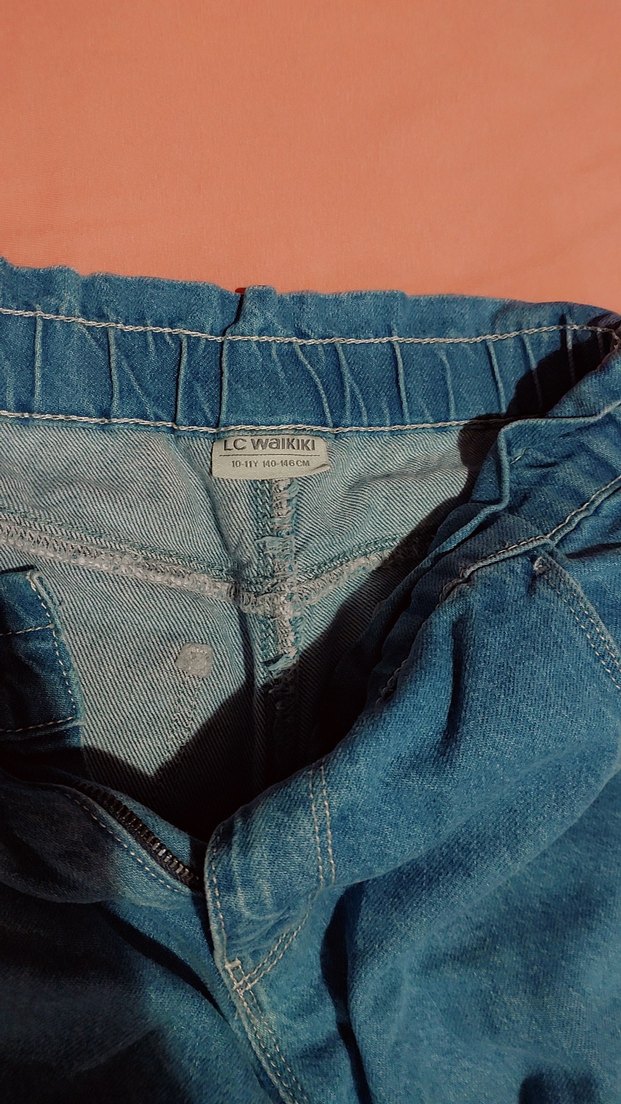 Rahat Kesim Mavi Kiz çicuk Denim Pantolon - Görsel 3