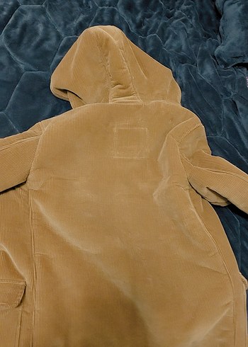 Bej Kapüşonlu Erkek kadife  Süet Ceket - Görsel 6