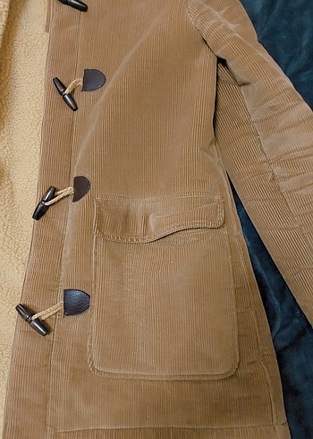 Bej Kapüşonlu Erkek kadife  Süet Ceket - Görsel 5