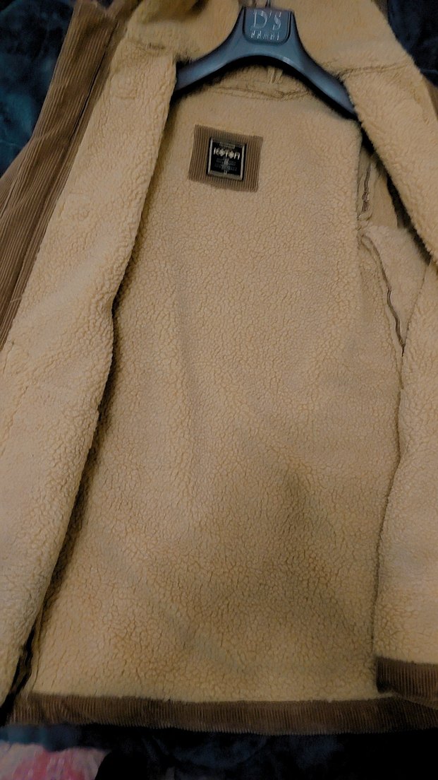 Bej Kapüşonlu Erkek kadife  Süet Ceket - Görsel 3