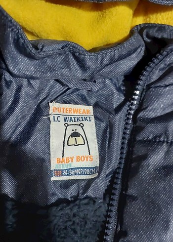 Kapüşonlu Erkek bebek Gri Fermuarlı Mont - Görsel 3