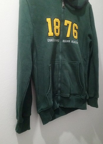 Erkek Çocuk Yeşil Fermuarlı Sweatshirt - Görsel 3