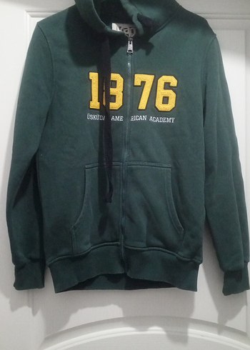 Erkek Çocuk Yeşil Fermuarlı Sweatshirt - Görsel 4