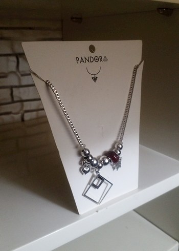 Pandora Uzun Boncuklu Gri Kadın Kolye - Görsel 3