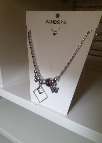 Pandora Uzun Boncuklu Gri Kadın Kolye - Görsel 4