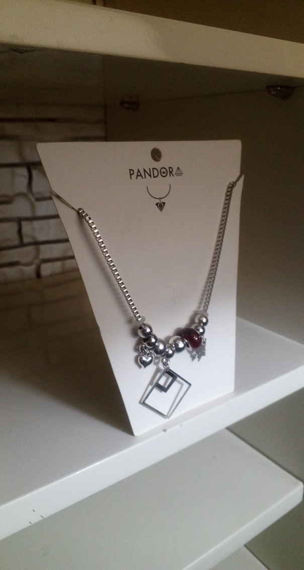 Pandora Uzun Boncuklu Gri Kadın Kolye - Görsel 3