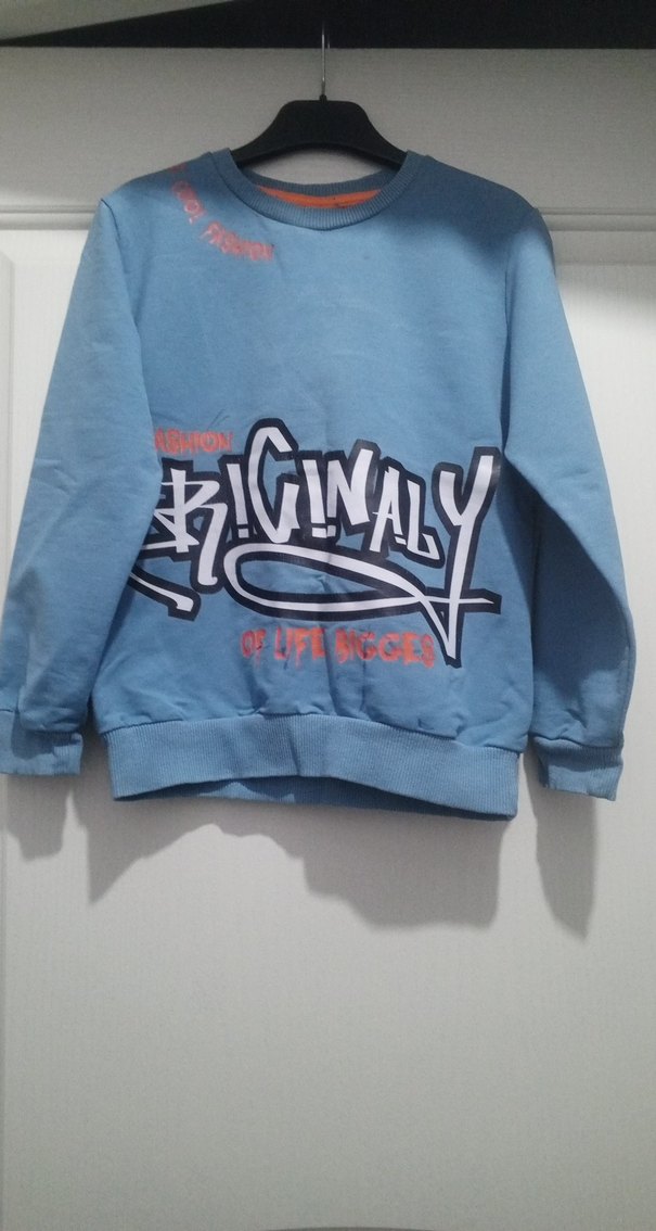 Mavi Baskılı Erkek Çocuk Sweatshirt - Görsel 4