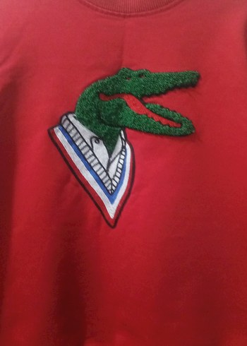 Kırmızı Nakışlı Erkek Sweatshirt - Görsel 2