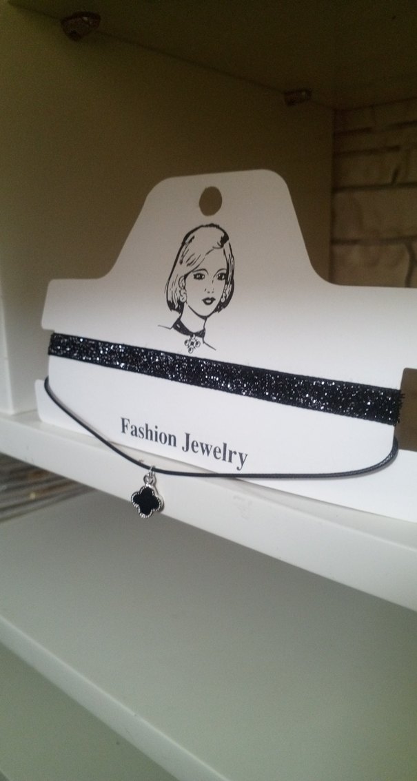 Siyah Parlak Mini Gotik Kolye - Görsel 4