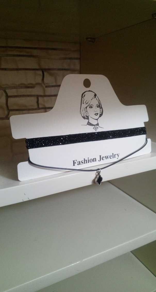 Siyah Parlak Mini Gotik Kolye - Görsel 3