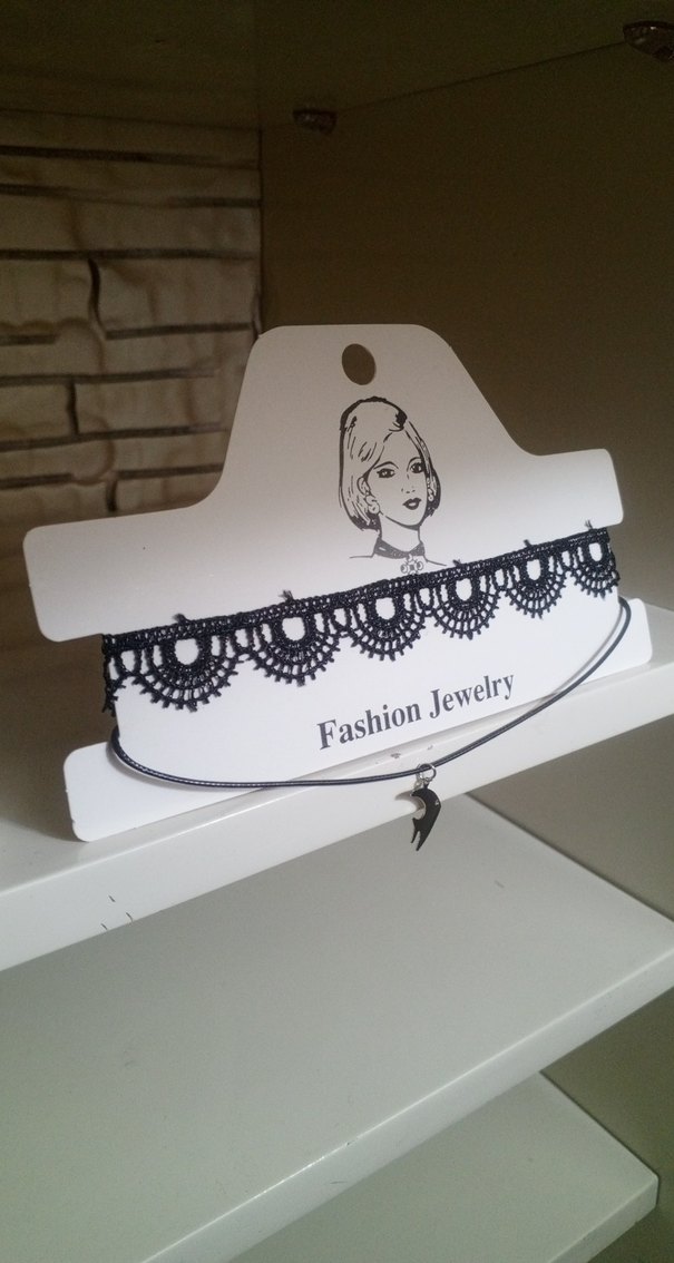 Siyah Dantel Gotik Mini Kolye - Görsel 2