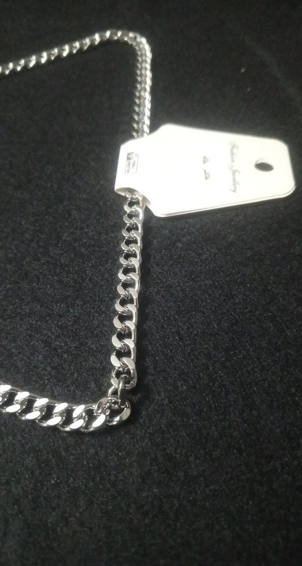 Erkek Minimalist Sokak Stili Gümüş Zincir Kolye - Görsel 4