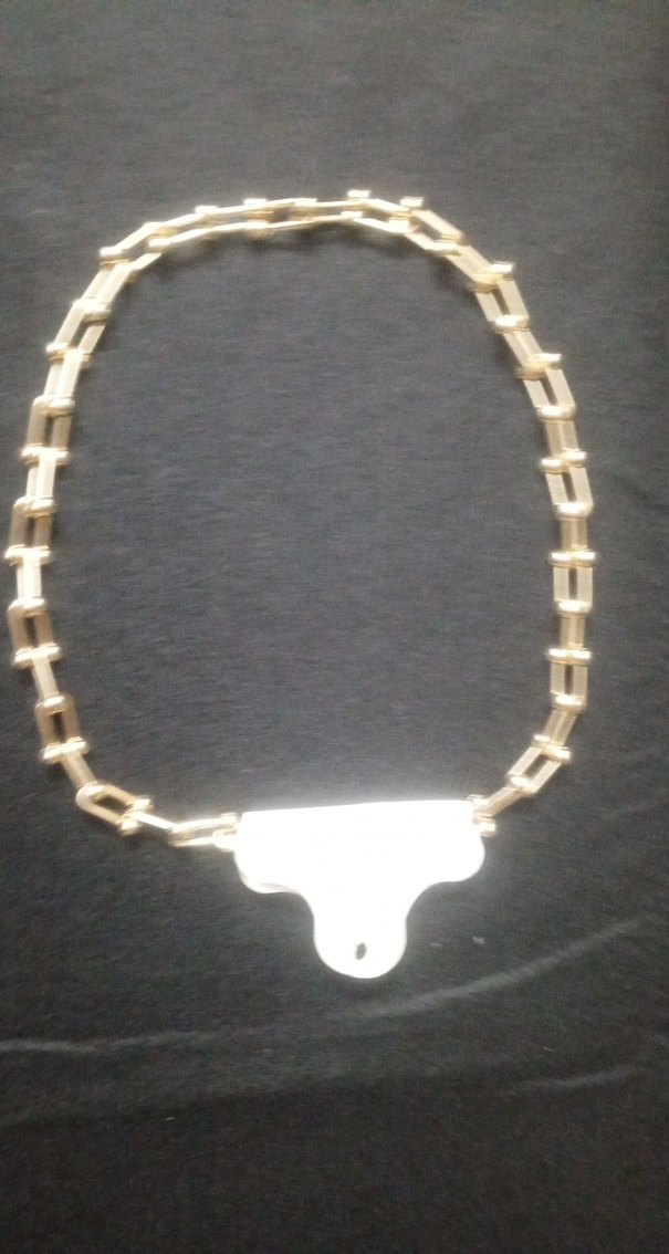 Altın Renk Zincir Detaylı Uzun Kolye - Görsel 4