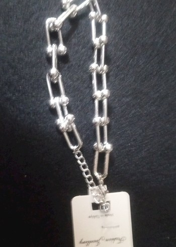 Zincir Detaylı Siyah Rock Punk Kadın El Zinciri - Görsel 3