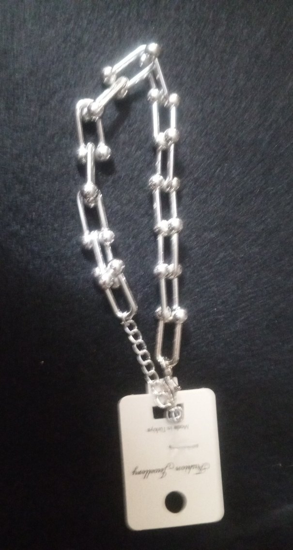 Zincir Detaylı Siyah Rock Punk Kadın El Zinciri - Görsel 3