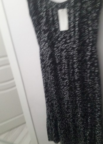 Siyah Gri Desenli V Yaka Triko Elbise - Görsel 4