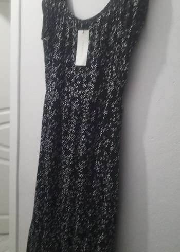 Siyah Gri Desenli V Yaka Triko Elbise - Görsel 2