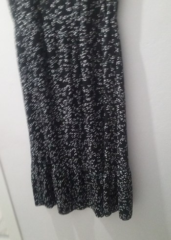 Siyah Gri Desenli V Yaka Triko Elbise - Görsel 3