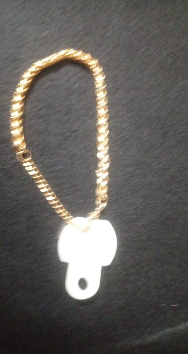 Zincir Detaylı Altın Rengi Yılan Desenli Bileklik - Görsel 4