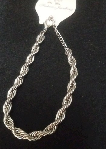 Gri Zincir Detaylı Yılan Desenli Kadın Bileklik - Görsel 2